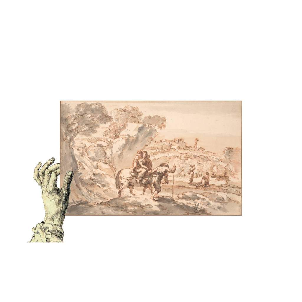 A Woman and her Children on a Horse by Francesco Zuccarelli