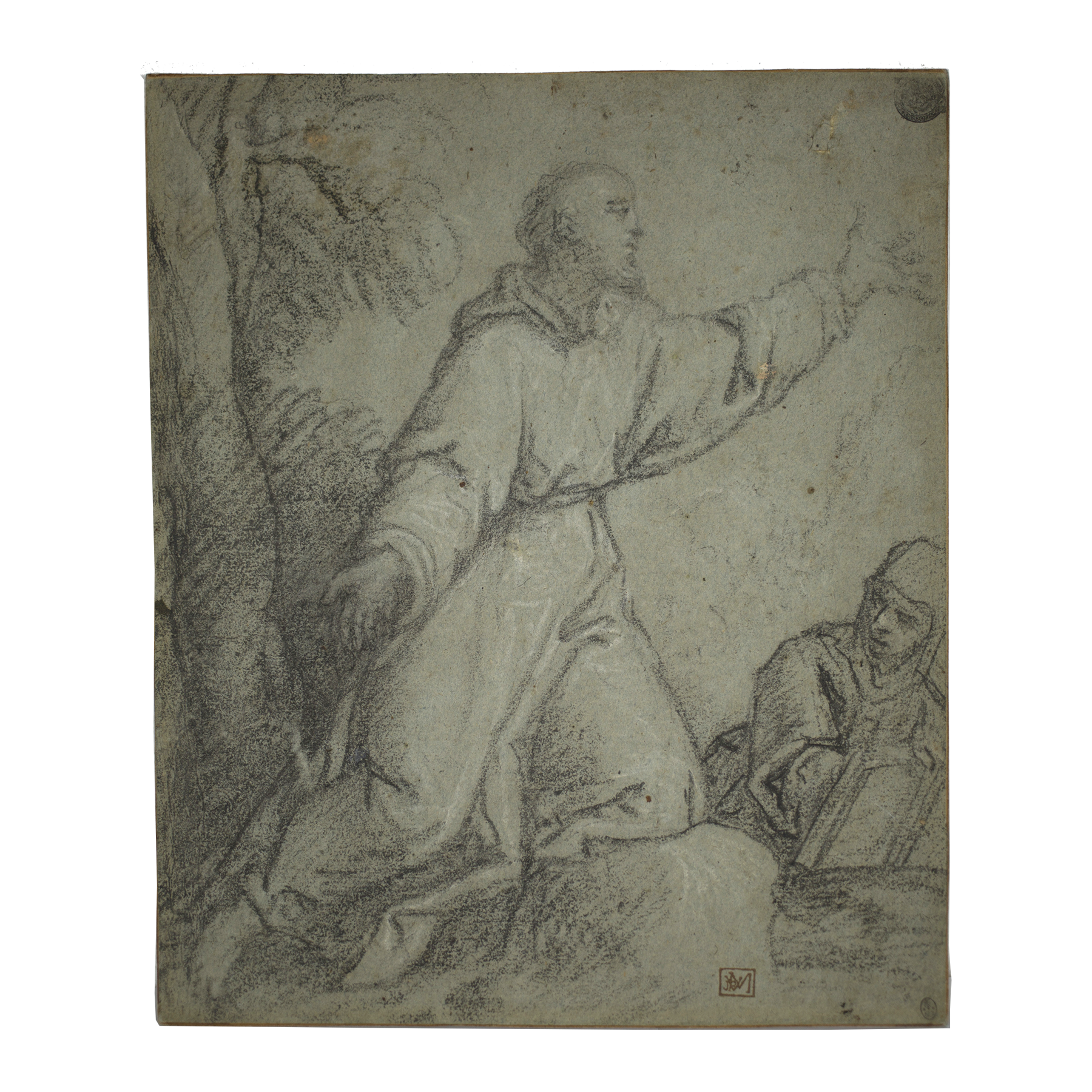 Etude de Saint-François et moine lisant par Fra Semplice da Verona dit Il Cappuccino Veronese – Image 2