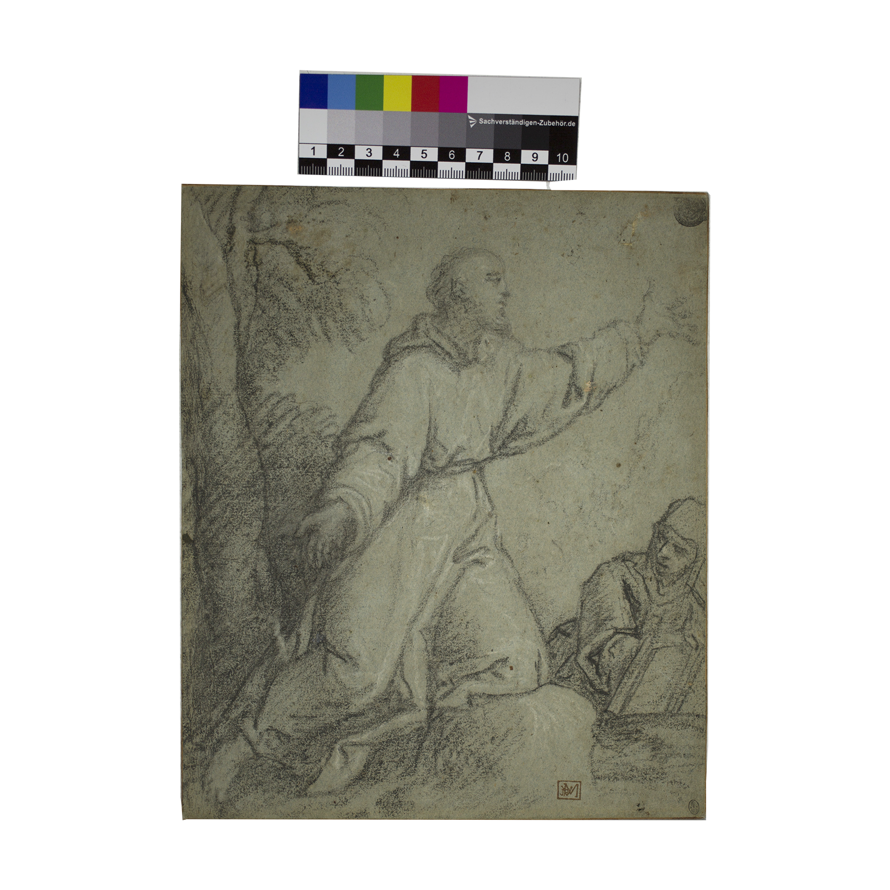 Etude de Saint-François et moine lisant par Fra Semplice da Verona dit Il Cappuccino Veronese – Image 5